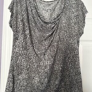 Covington Black and White Mosaic Blouse